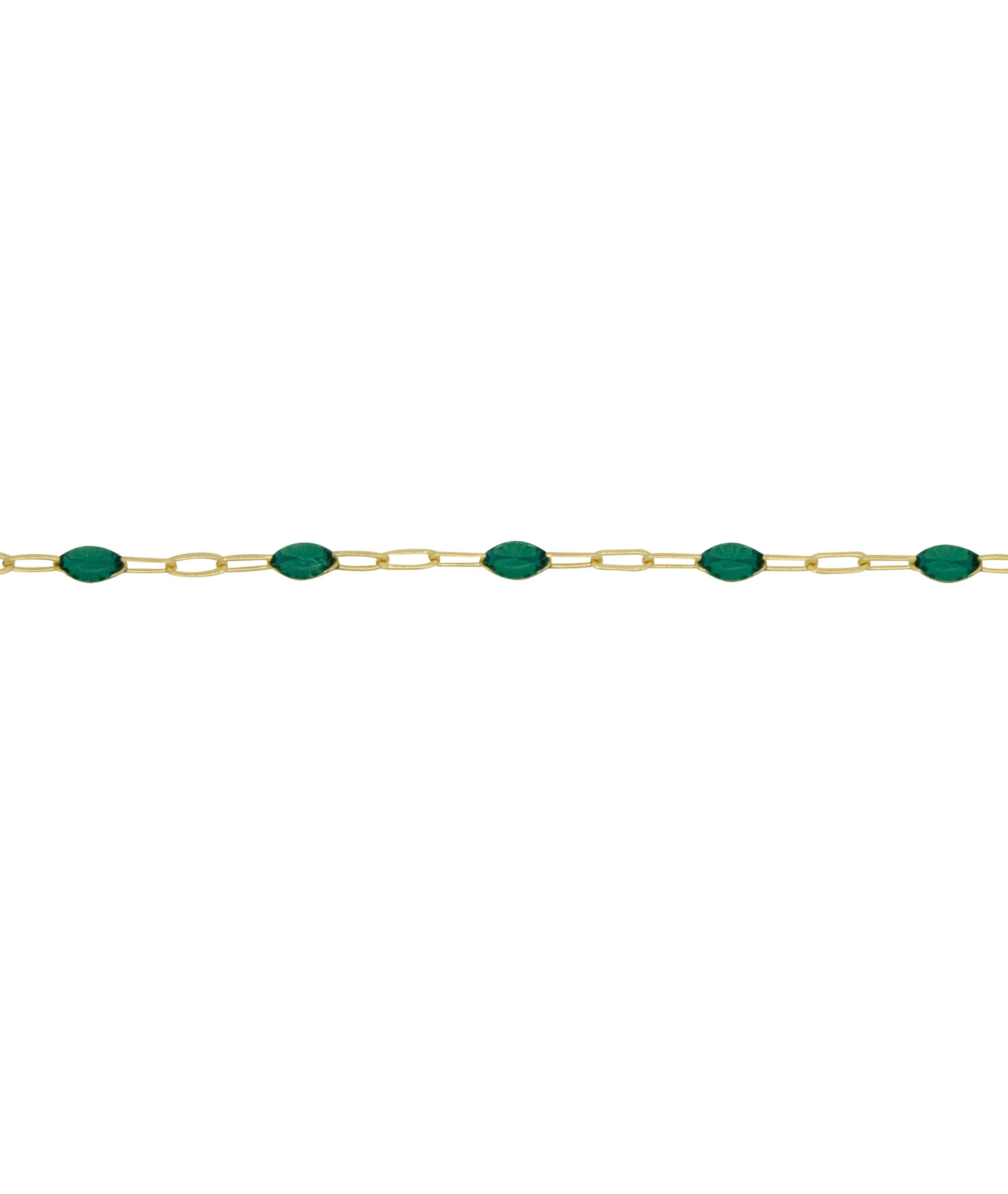 Green Enamel Paper Clip Chain