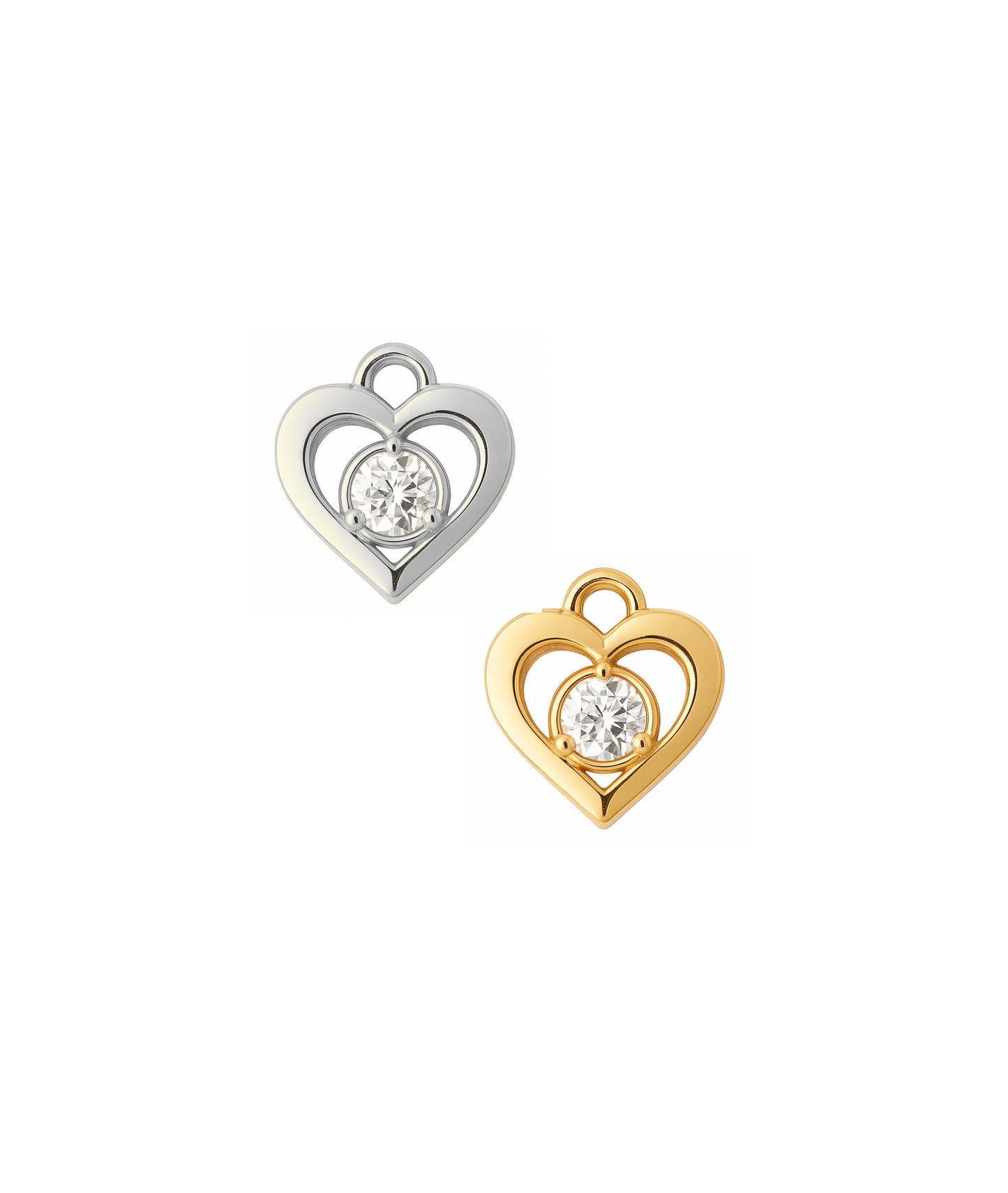 CZ Heart Dangle Charm