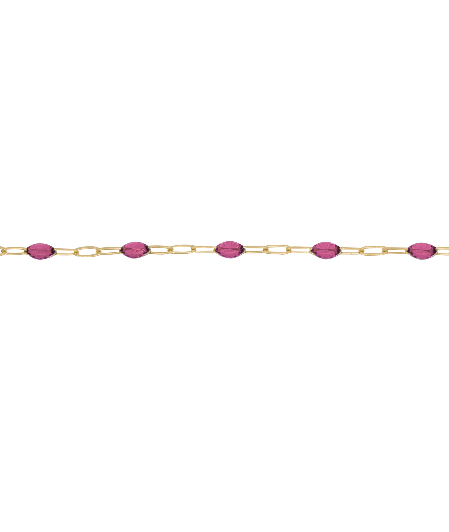 Pink Enamel Paper Clip Chain